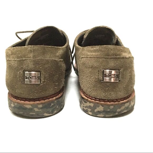 Toms camo wing tip suede oxford loafers 12 - Picture 5 of 8